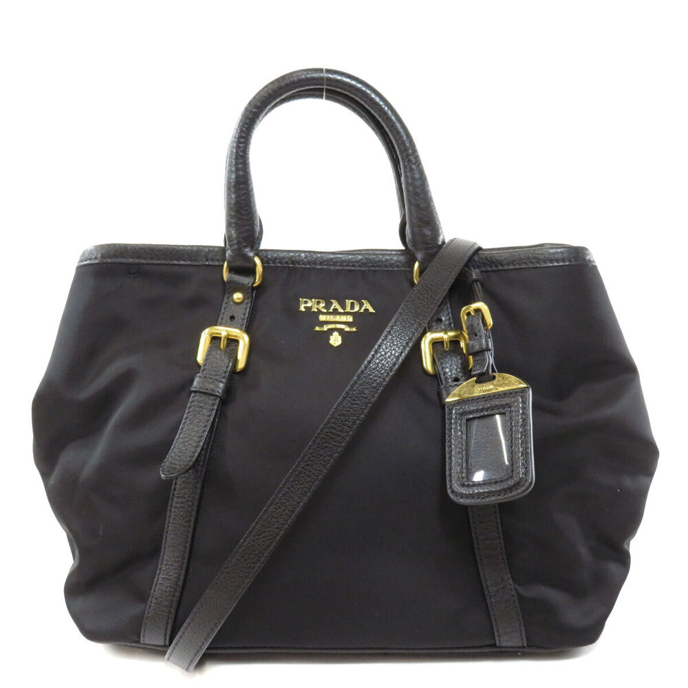Prada Tessuto Vitello Daino leather tote Shoulder bag Black - Picture 11 of 11